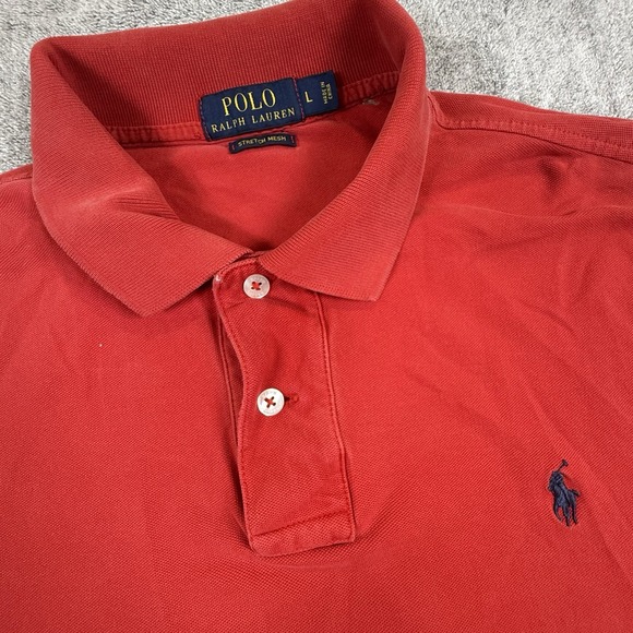 Polo Ralph Lauren Other - Polo Ralph Lauren Men's Large Stretch Mesh Polo Shirt Short Sleeve Red Blue Pony